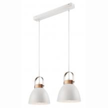 Bioledex Junges Wohnen Pendelleuchte Esszimmerlampe 2x E27 weiß Metall, Holz