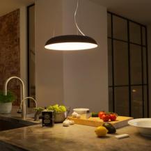 Philips Hue Bluetooth White Ambiance Pendelleuchte Amaze in Schwarz mit Dimmschalter für Bluetooth & ZigBee