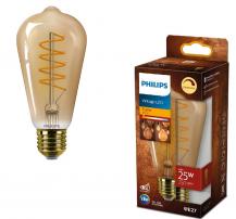 Philips E27 Filament LED Kolbenlampe im vintage Design dimmbar 4W wie 25W 1800K extra warmweißes Licht - Bernstein