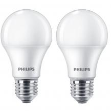 2er Pack PHILIPS E27 LED Leuchtmittel 8,5W wie 75W warmweißes Licht blendreduziert opalmattiert