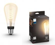 Philips Hue White E27 White Filament LED Lampe 7W - Giant Edison Lampe mit Glühwedel 2100K extra warmweiß Bluetooth & ZigBee