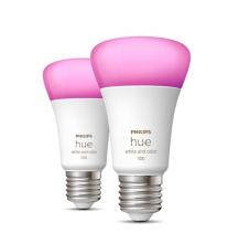 2er Set Philips Hue White & Color Ambiance E27 LED Lampe 9W wie 75W - RGBW dimmbar - hell mit 1100 Lumen