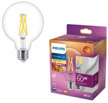 PHILIPS E27 LED Lampe Globe G93 5,9W wie 60W WarmGlow dimmbar 2700K-2200K warmweißes Licht CRI90 hohe Farbiwedergabe